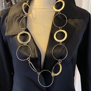 1960s style go-go necklace silver tone